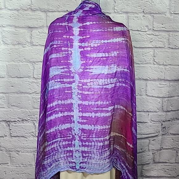 Tolani hand rolled tie dyed silk scarf/wrap - Picture 6 of 8